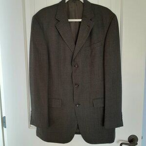 Oscar de la Renta Wool Tweed 3-Button Blazer Gray Size 42L